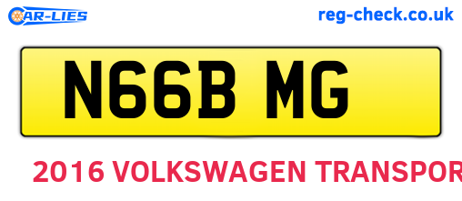 N66BMG are the vehicle registration plates.