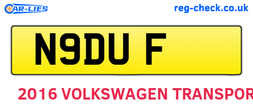 N9DUF are the vehicle registration plates.