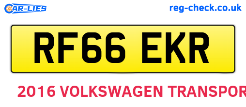 RF66EKR are the vehicle registration plates.