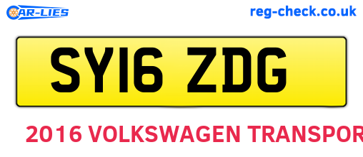 SY16ZDG are the vehicle registration plates.