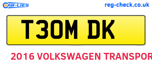 T30MDK are the vehicle registration plates.