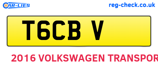 T6CBV are the vehicle registration plates.