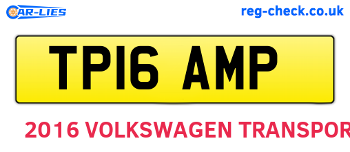 TP16AMP are the vehicle registration plates.