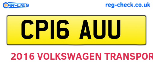 CP16AUU are the vehicle registration plates.