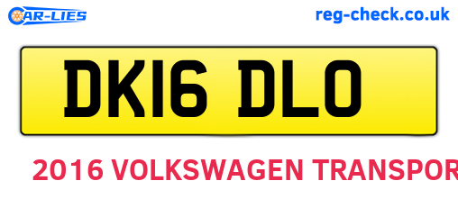 DK16DLO are the vehicle registration plates.