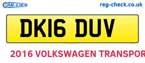 DK16DUV are the vehicle registration plates.