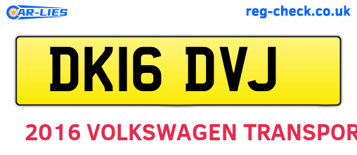 DK16DVJ are the vehicle registration plates.