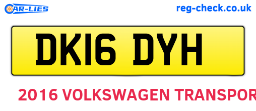 DK16DYH are the vehicle registration plates.