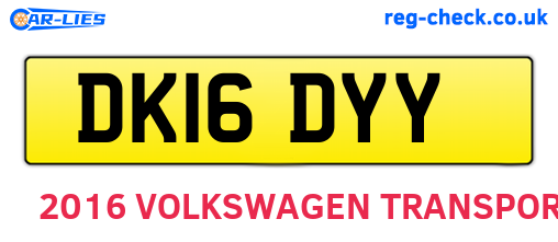 DK16DYY are the vehicle registration plates.