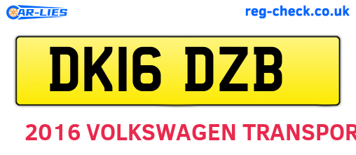 DK16DZB are the vehicle registration plates.