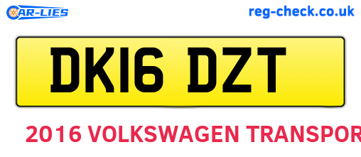 DK16DZT are the vehicle registration plates.