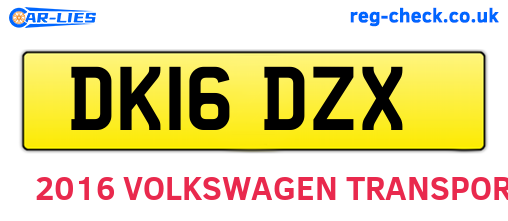 DK16DZX are the vehicle registration plates.