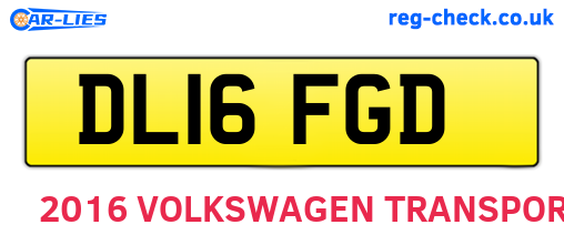 DL16FGD are the vehicle registration plates.