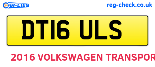 DT16ULS are the vehicle registration plates.