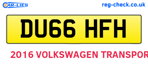 DU66HFH are the vehicle registration plates.