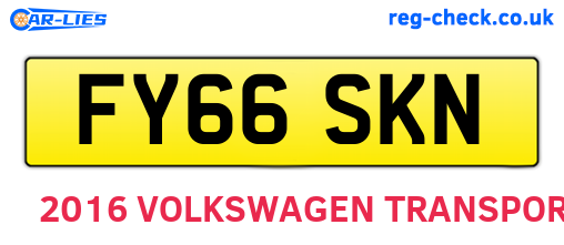 FY66SKN are the vehicle registration plates.