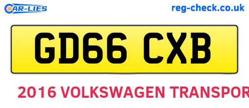 GD66CXB are the vehicle registration plates.