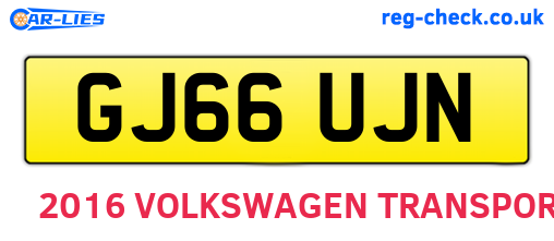 GJ66UJN are the vehicle registration plates.