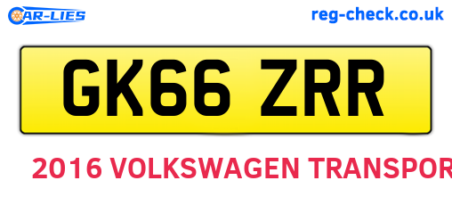 GK66ZRR are the vehicle registration plates.
