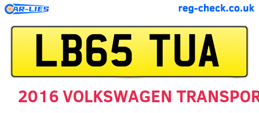 LB65TUA are the vehicle registration plates.
