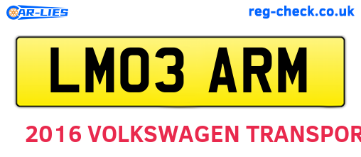 LM03ARM are the vehicle registration plates.