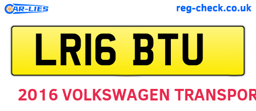 LR16BTU are the vehicle registration plates.
