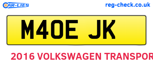 M40EJK are the vehicle registration plates.