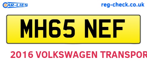 MH65NEF are the vehicle registration plates.
