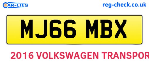 MJ66MBX are the vehicle registration plates.
