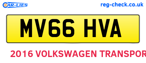 MV66HVA are the vehicle registration plates.