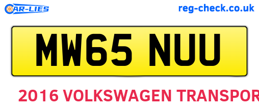 MW65NUU are the vehicle registration plates.