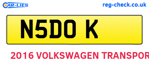 N5DOK are the vehicle registration plates.
