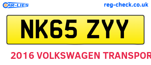 NK65ZYY are the vehicle registration plates.