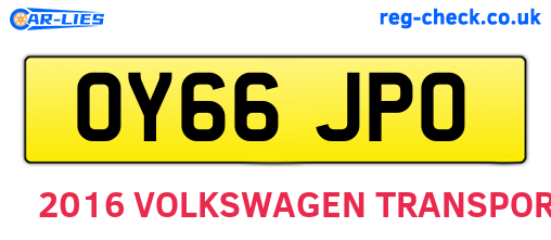 OY66JPO are the vehicle registration plates.
