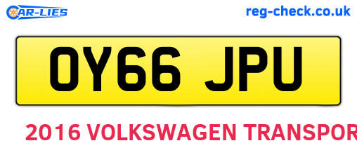 OY66JPU are the vehicle registration plates.