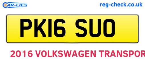 PK16SUO are the vehicle registration plates.