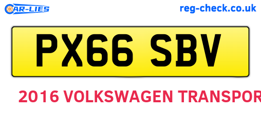 PX66SBV are the vehicle registration plates.