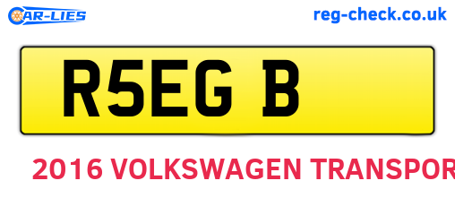 R5EGB are the vehicle registration plates.