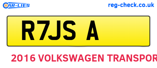 R7JSA are the vehicle registration plates.