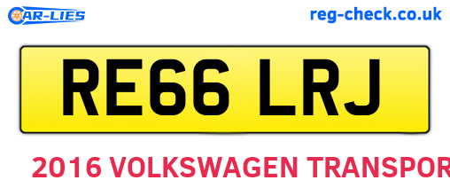 RE66LRJ are the vehicle registration plates.
