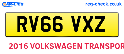 RV66VXZ are the vehicle registration plates.