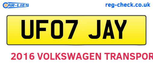 UF07JAY are the vehicle registration plates.