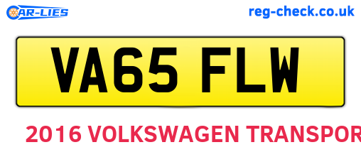 VA65FLW are the vehicle registration plates.