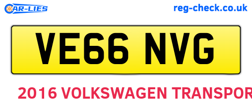 VE66NVG are the vehicle registration plates.