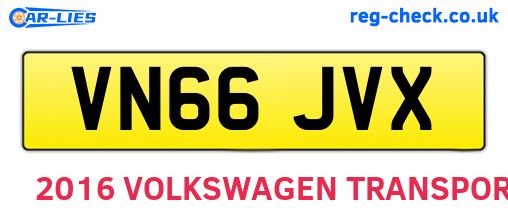 VN66JVX are the vehicle registration plates.