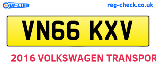 VN66KXV are the vehicle registration plates.
