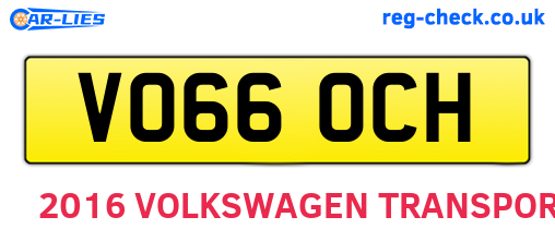 VO66OCH are the vehicle registration plates.