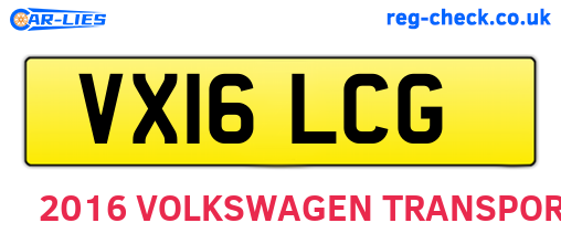 VX16LCG are the vehicle registration plates.