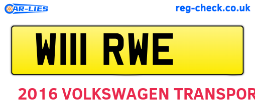 W111RWE are the vehicle registration plates.