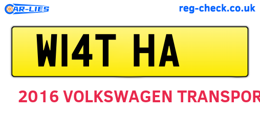 W14THA are the vehicle registration plates.